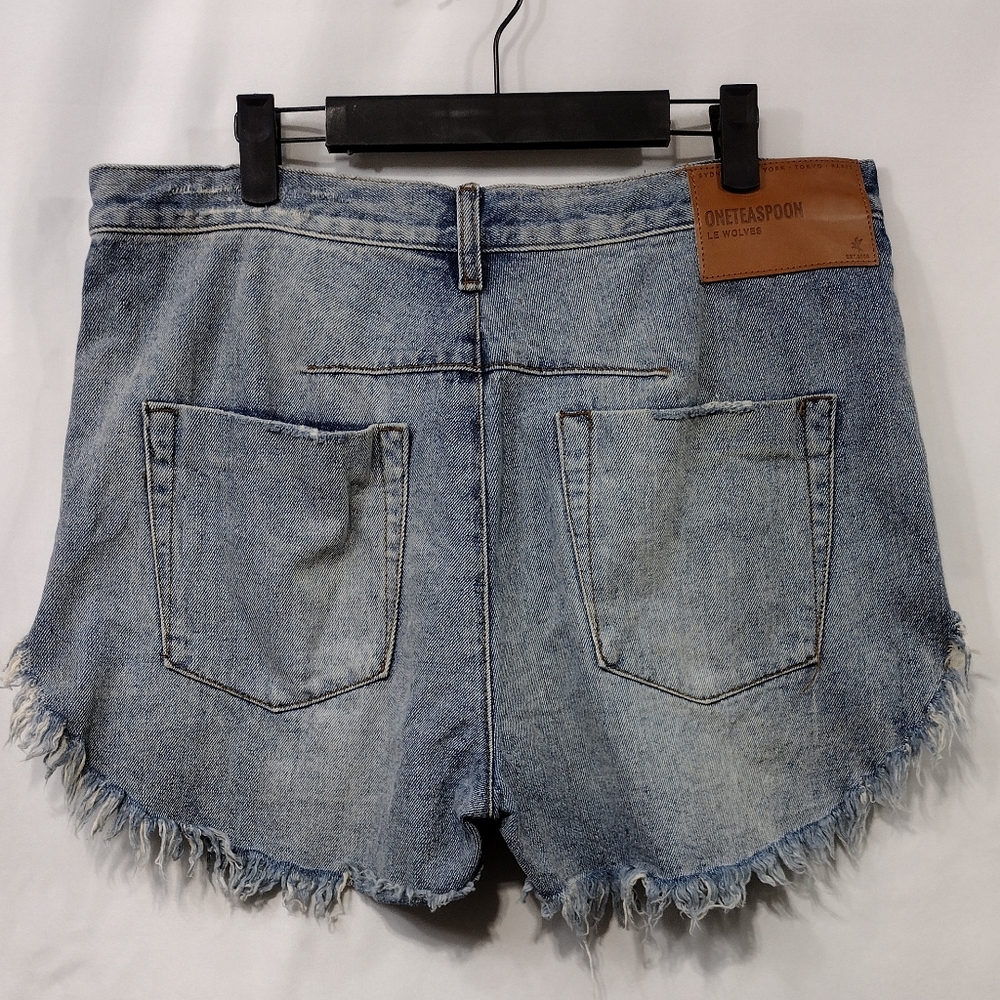One Teaspoon Cutoff Denim Jean Shorts Womens 29 Blue Bobo Retro 90s Y2K Casual - Picture 6 of 9